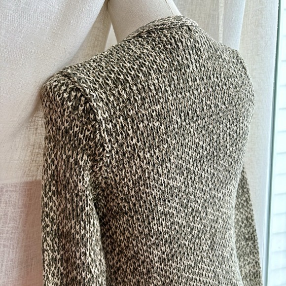 Vintage Jones New York 100% mercerized cotton cardigan sage green & beige - Picture 9 of 10